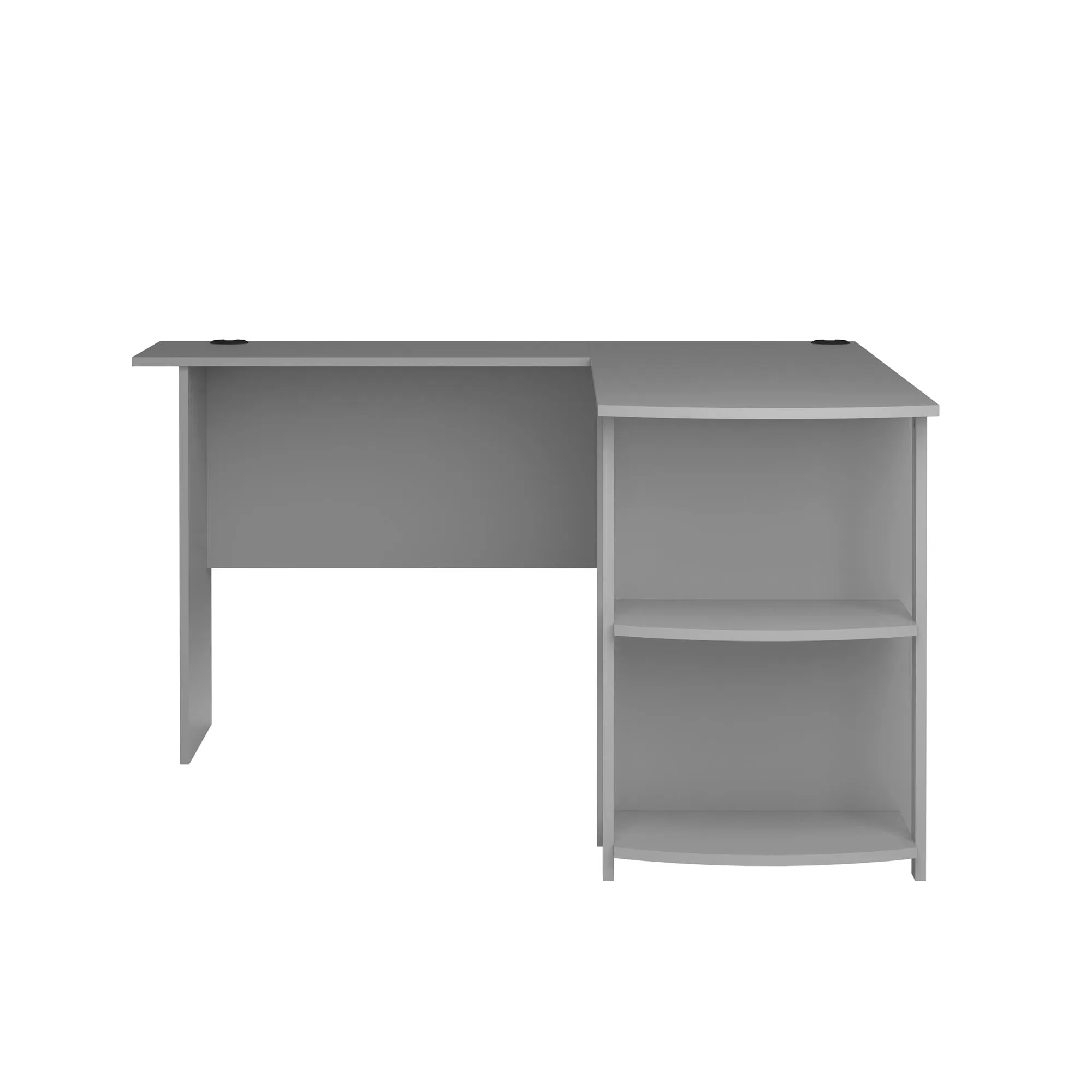 Ameriwood Home Dominic L Desk with Bookshelves, Dove Gray