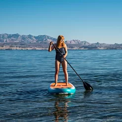 Roc Inflatable Stand Up Paddle Board with Premium sup Accessories & Backpack, Non-Slip Deck, Waterproof Bag, Leash, Paddle and Hand Pump. (Aqua)