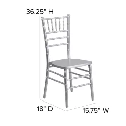 BizChair Silver Wood Chiavari Chair