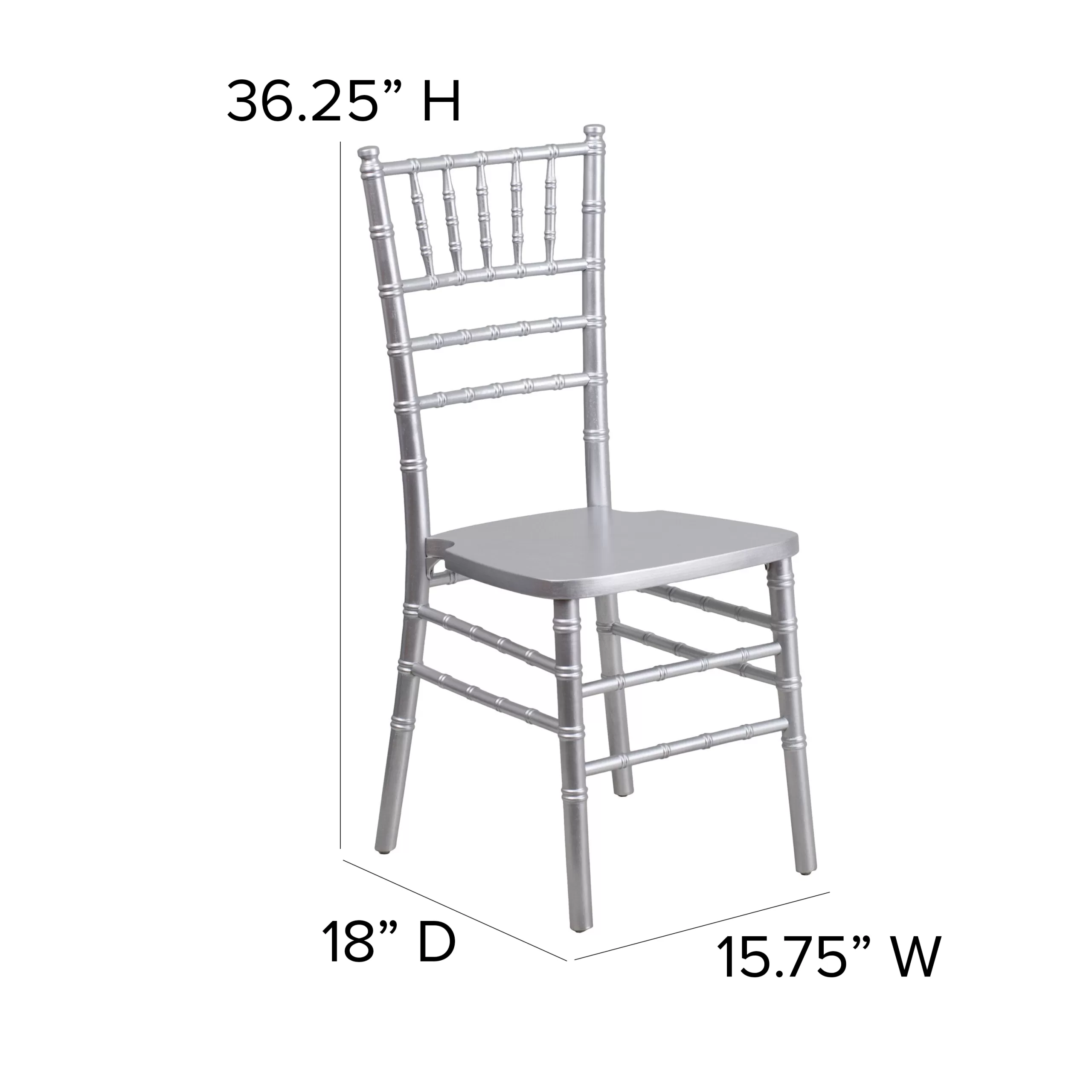 BizChair Silver Wood Chiavari Chair
