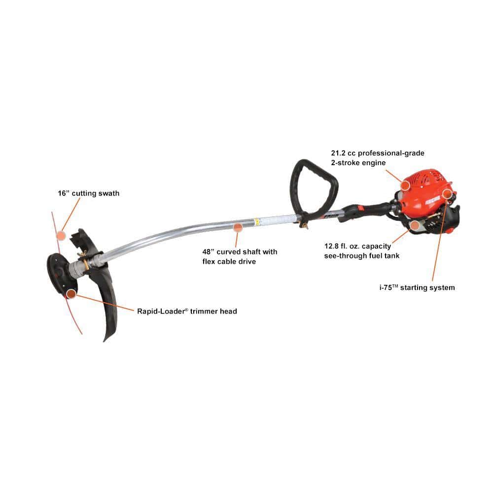 ECHO GT-225I 21.2 cc Gas 2-Stroke Cycle Curve Shaft Trimmer - Image 2
