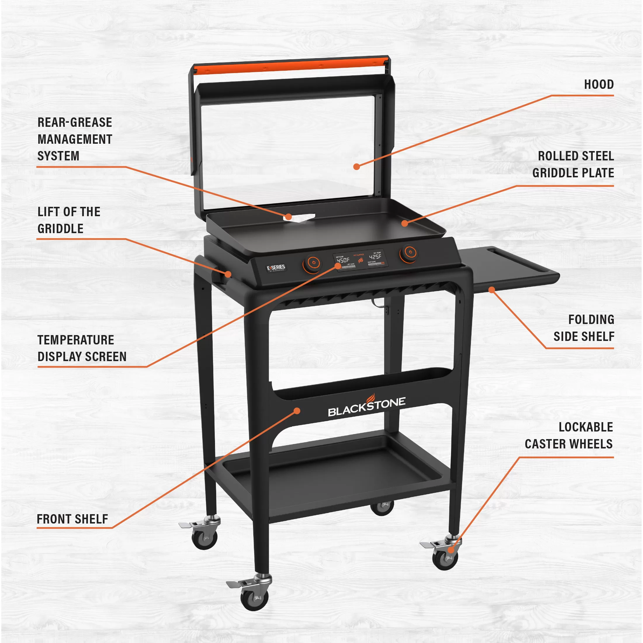 Blackstone E-Series 22" Electric Tabletop Griddle with Prep Cart