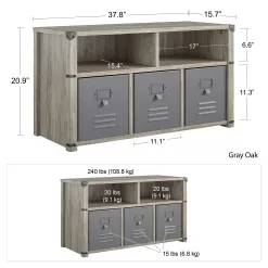Little Seeds Nova Bedroom Storage Bench – Grey Oak