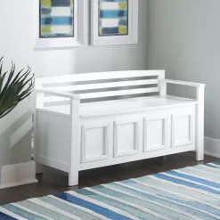 Linon Laredo Storage Bench, White