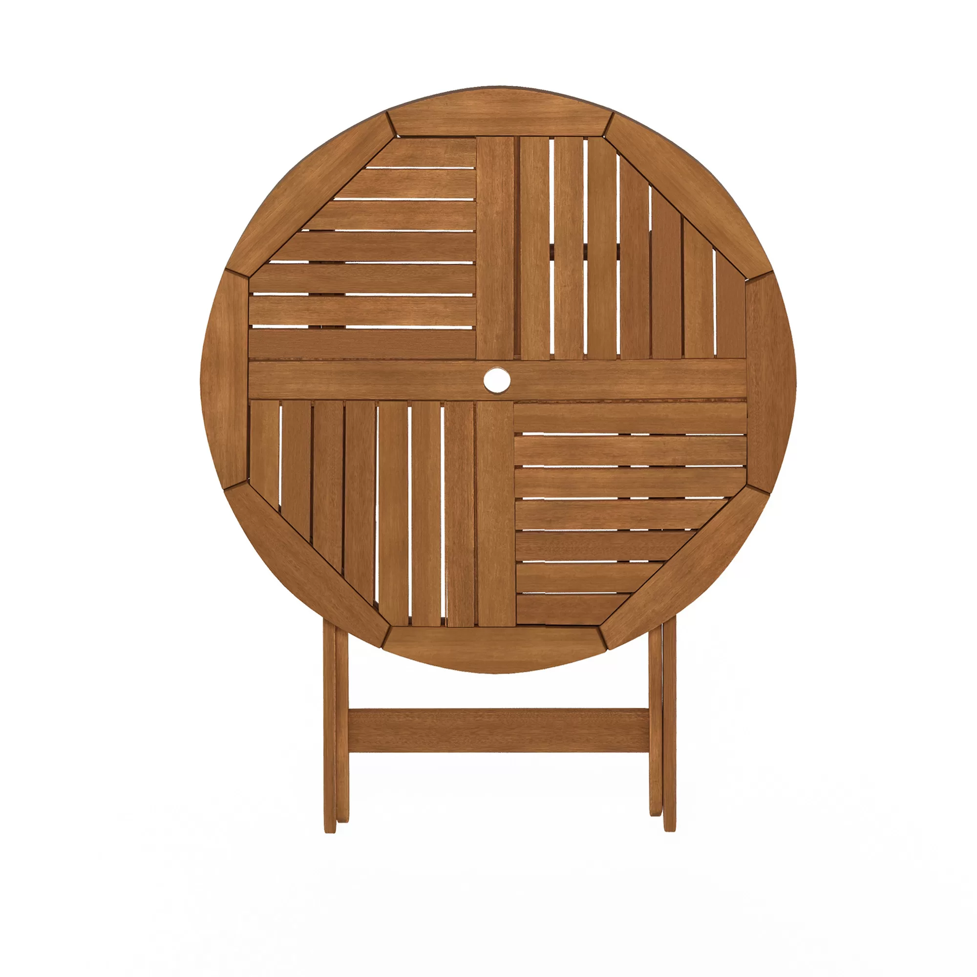 Furinno Tioman Outdoor Hardwood Sunlight Folding Table with Umbrella Hole