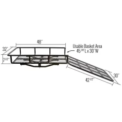 Elevate Outdoor UCC500 500 lb. Capacity Hitch-Mounted Steel Cargo Carrier with Ramp