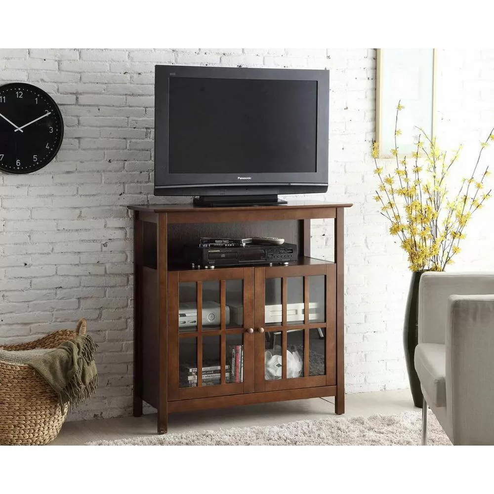 Convenience Concepts 36 in. Espresso Wood TV Stand 42 in. with Doors