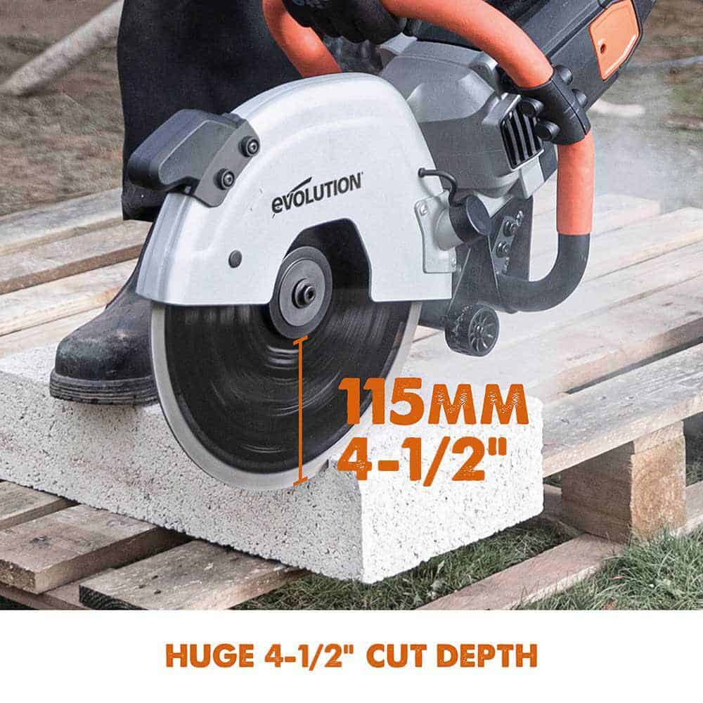 Evolution Power Tools R300DCT 12 In. Electric Concrete Cut-Off Saw, With 12 In. Diamond Blade