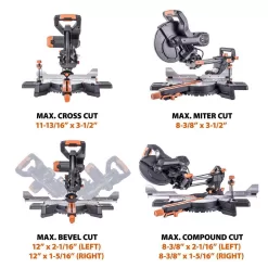 Evolution Power Tools R255SMSDB+ 15 Amp 10 in. Dual Bevel Sliding Miter Saw