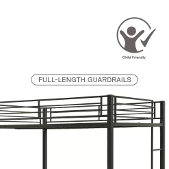 DHP Sidney Full over Full Metal Bunk Bed, Black