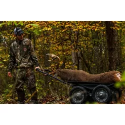Hawk Hunting Crawler 500 Pound Capacity Foldable Multi Use Game Recovery Hunting Game Cart, Black