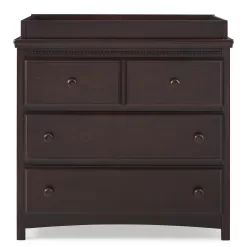 Delta Children Waverly 3 Drawer Dresser with Changing Top, Walnut Espresso
