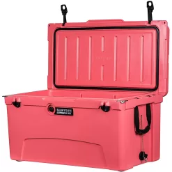 Driftsun Heavy Duty Portable 110 Quart Insulated Ice Chest Cooler, Coral