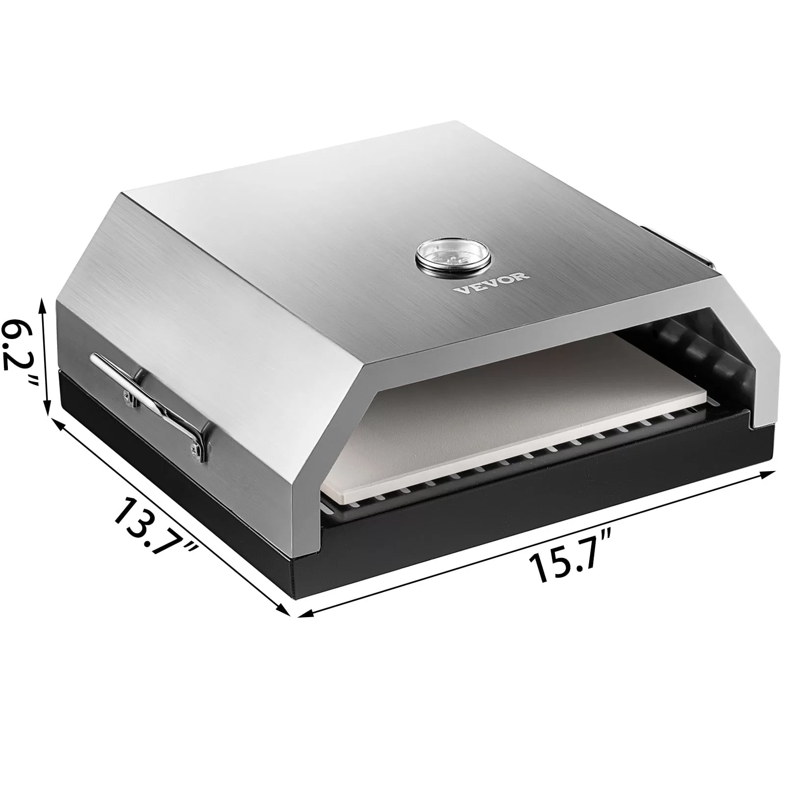 VEVOR Wood Pizza Oven 15.7" x 13.7" x 6.2" Wood Fired Pizza Oven Stainless Steel Top Portable