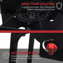 Gas One Two Burner Propane Camp Stove, Two 75,000BTU Cast Iron Burners with Windscreen Outdoor High Pressure Propane Double Burner