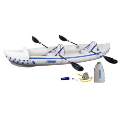 Sea Eagle 370 Pro 3 Person Inflatable Water Sport Kayak Canoe Package
