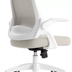 Hbada Office Task Desk Chair Swivel Home Comfort Chairs with Flip-up Arms and Adjustable Height, grey