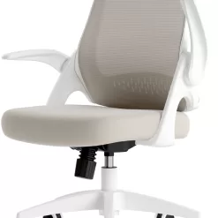 Hbada Office Task Desk Chair Swivel Home Comfort Chairs with Flip-up Arms and Adjustable Height, grey