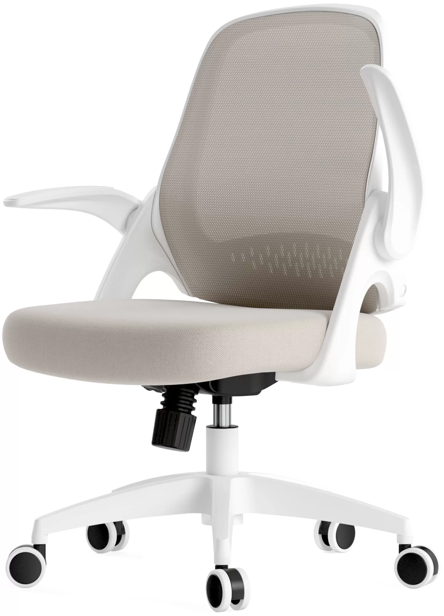 Hbada Office Task Desk Chair Swivel Home Comfort Chairs with Flip-up Arms and Adjustable Height, grey