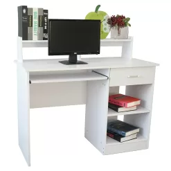 Winado Computer Desk Home Office Workstation Laptop Study Table with Drawer Keyboard Tray, White