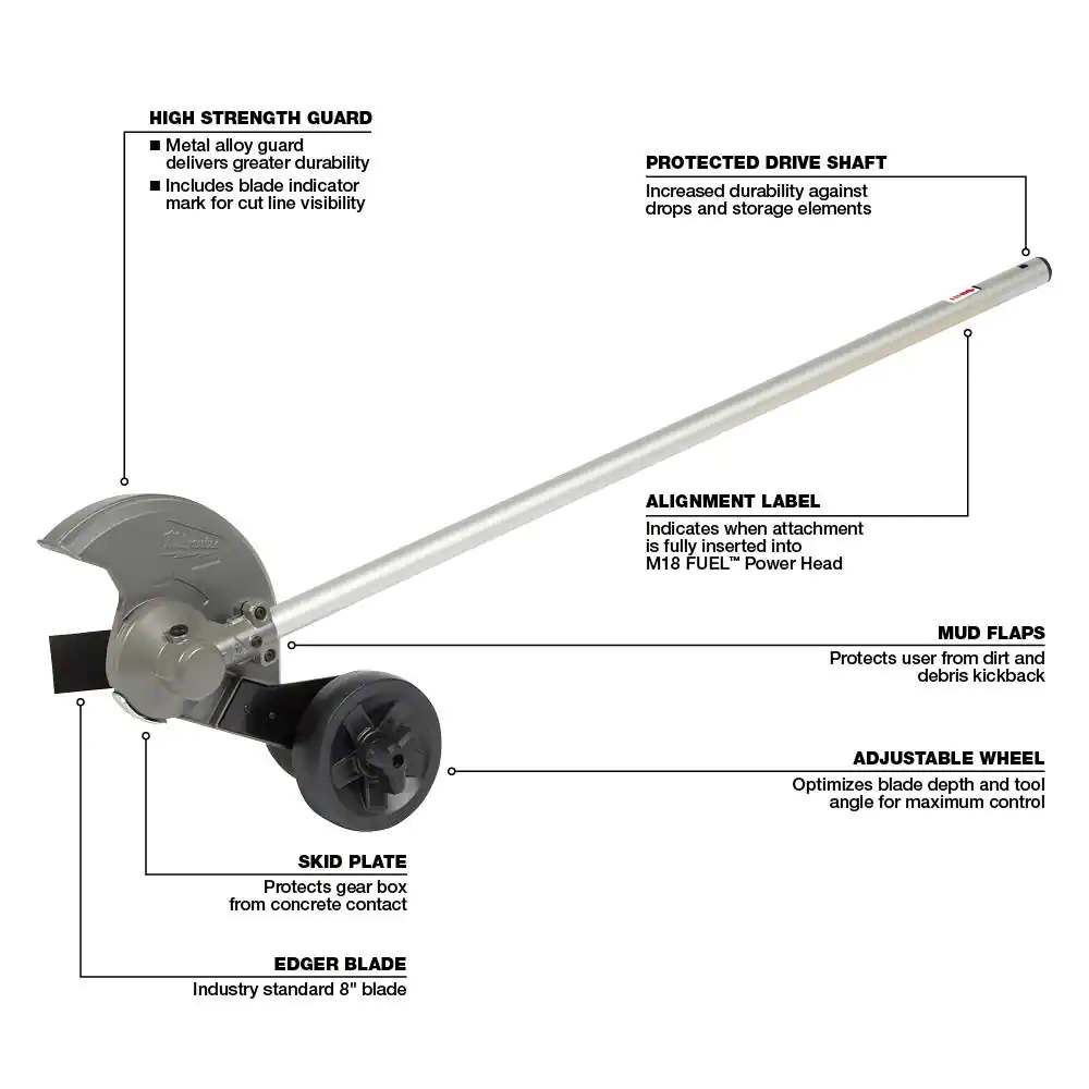 Milwaukee 1004202766 M18 FUEL 8 in. Edger Attachment for Milwaukee QUIK-LOK Attachment System