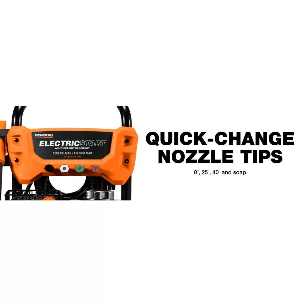 Generac 8894 3100 PSI 2.5 GPM Electric-Start Gas Pressure Washer (49 State/CSA)