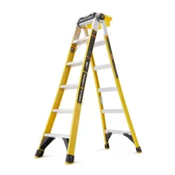 Gorilla Ladders FXT-15 15 Reach Twin Step Fiberglass Multi-Position Ladder, 375 lbs. Load Capacity Type IAA Duty Rating