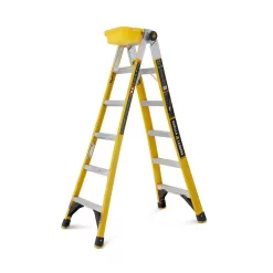 Gorilla Ladders FXT-15 15 Reach Twin Step Fiberglass Multi-Position Ladder, 375 lbs. Load Capacity Type IAA Duty Rating