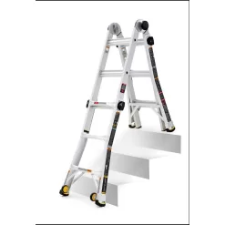 Gorilla Ladders GLMPX-14W-2 14 ft. Reach MPXW Aluminum Multi-Position Ladder with Wheels, 375 lbs. Load Capacity Type IAA Duty Rating