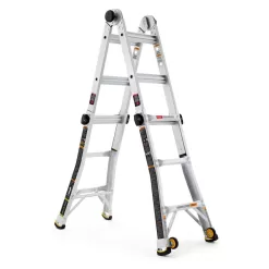 Gorilla Ladders GLMPX-14W-2 14 ft. Reach MPXW Aluminum Multi-Position Ladder with Wheels, 375 lbs. Load Capacity Type IAA Duty Rating