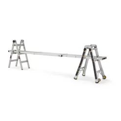 Gorilla Ladders GLMPX-14W-2 14 ft. Reach MPXW Aluminum Multi-Position Ladder with Wheels, 375 lbs. Load Capacity Type IAA Duty Rating