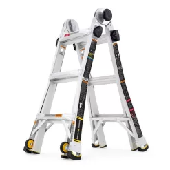 Gorilla Ladders GLMPX-14W-2 14 ft. Reach MPXW Aluminum Multi-Position Ladder with Wheels, 375 lbs. Load Capacity Type IAA Duty Rating
