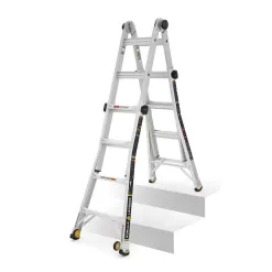 Gorilla Ladders GLMPX-18W-2 18 ft. Reach MPXW Aluminum Multi-Position Ladder with Wheels, 375 lb. Load Capacity Type IAA Duty Rating