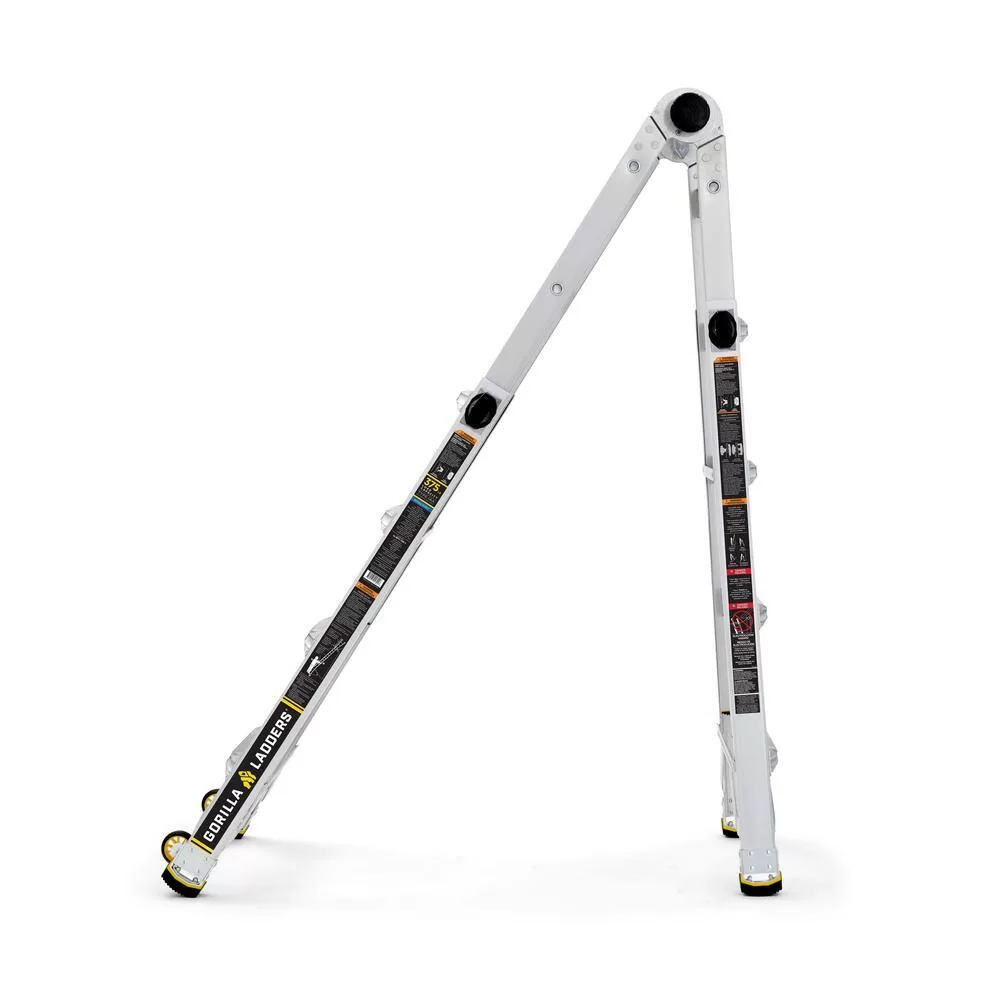 Gorilla Ladders GLMPX-18W-2 18 ft. Reach MPXW Aluminum Multi-Position Ladder with Wheels, 375 lb. Load Capacity Type IAA Duty Rating
