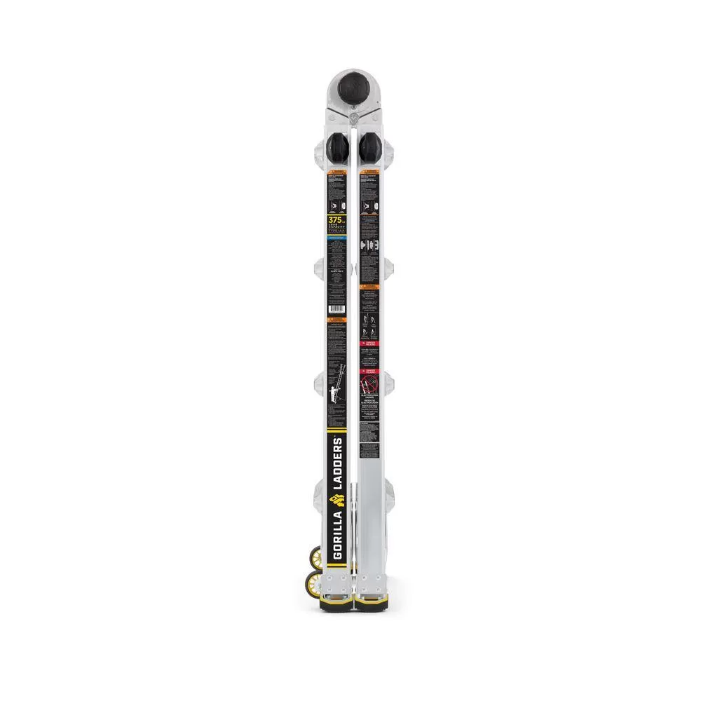 Gorilla Ladders GLMPX-18W-2 18 ft. Reach MPXW Aluminum Multi-Position Ladder with Wheels, 375 lb. Load Capacity Type IAA Duty Rating