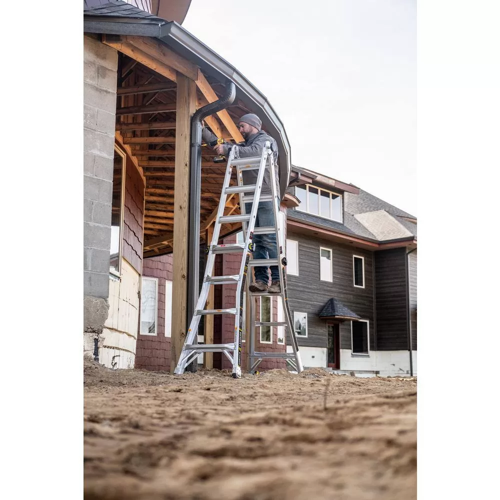 Gorilla Ladders GLMPX-18W-2 18 ft. Reach MPXW Aluminum Multi-Position Ladder with Wheels, 375 lb. Load Capacity Type IAA Duty Rating