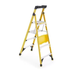 Gorilla Ladders GLXF-5B 5.5 ft. Fiberglass Dual Platform Step Ladder with Project Bucket (10 ft. Reach), 300 lbs. Capacity Type IA Duty Rating