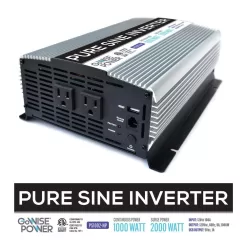 GoWISE USA PS1002 1,000-Watt Continuous/2,000-Watt Peak Pure Sine Wave Inverter