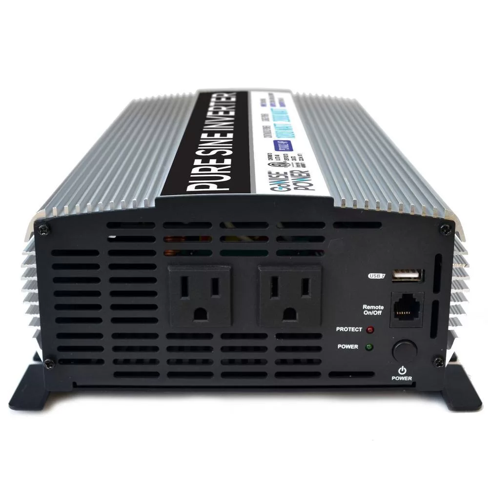 GoWISE USA PS1002 1,000-Watt Continuous/2,000-Watt Peak Pure Sine Wave Inverter
