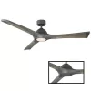 Modern Forms Woody 60 in. LED Indoor/Outdoor Graphite 3-Blade Smart Ceiling Fan with 3000K Light Kit and Wall Control