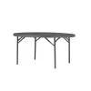 ZOWN 60537SGY1E Classic 71 in. Commercial Round Blow Mold Folding Table, Gray