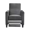 HOMESTOCK Gray Microfiber, Push Back Recliner Chairs, Breathable Linen Recliner with Adjustable Footrest, Small Recliners