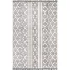 nuLOOM Miriam Striped Tribal Tassel Gray 12 ft. x 15 ft. Indoor/Outdoor Patio Area Rug