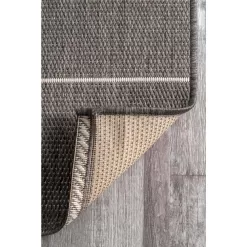 nuLOOM Alaina Casual Stripes Gray 9 ft. x 13 ft. Indoor/Outdoor Patio Area Rug