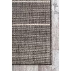 nuLOOM Alaina Casual Stripes Gray 9 ft. x 13 ft. Indoor/Outdoor Patio Area Rug