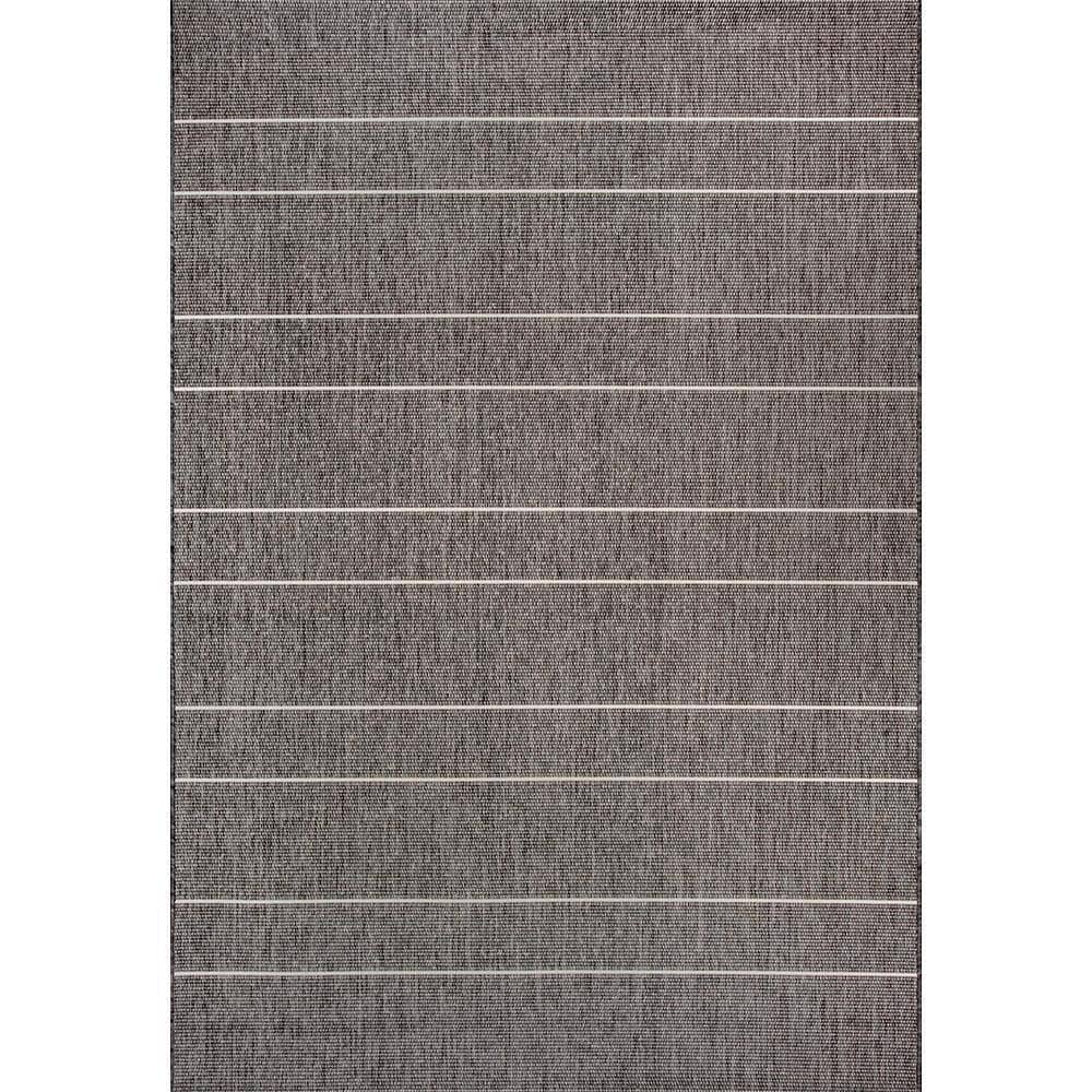 nuLOOM Alaina Casual Stripes Gray 9 ft. x 13 ft. Indoor/Outdoor Patio Area Rug
