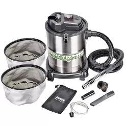 PowerSmith PAVC102 10 Amp 4 Gal. All-In-One Wheeled Ash/Shop Vacuum with 10' Hose, Pellet Hose, 3 Adapters with Bag and 2 Filters