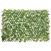 WELLFOR OP-HWY-70780 31 in. Plastic Garden Fence Green Artificial Ivy Fence Screen (Set of 3)