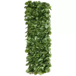 WELLFOR OP-HWY-70780 31 in. Plastic Garden Fence Green Artificial Ivy Fence Screen (Set of 3)