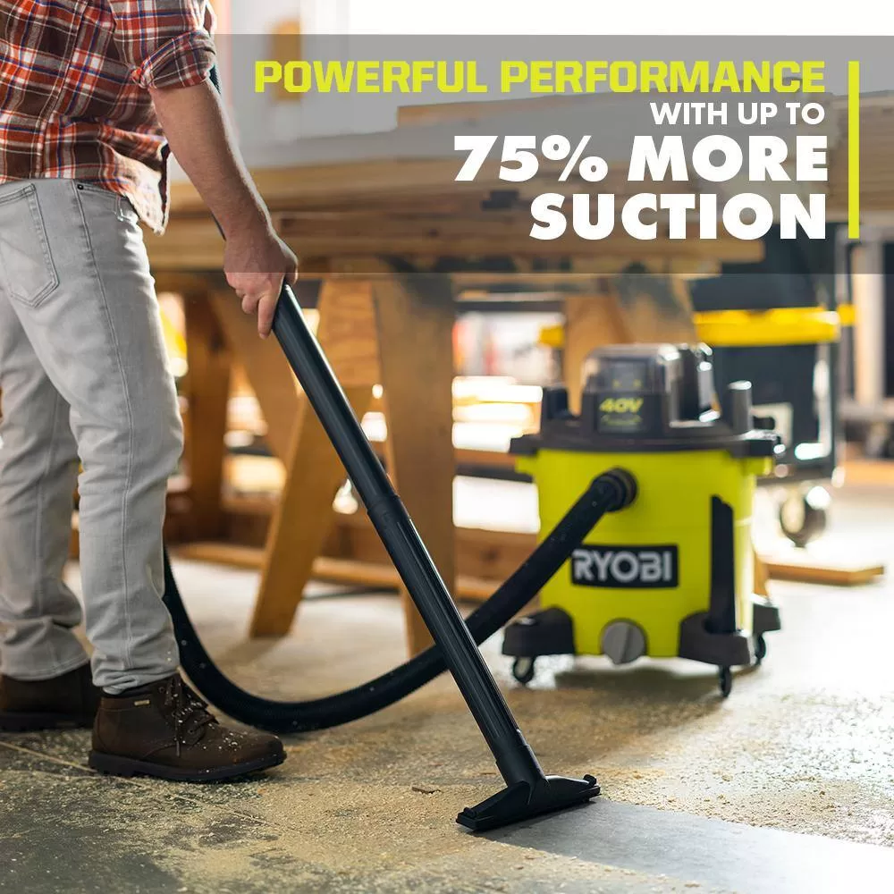RYOBI RY40WD01B-RY124050VNM 40V 10 Gal. Cordless Wet/Dry Vacuum with 40V HP Brushless EZClean 600 PSI Power Cleaner (Tools Only)